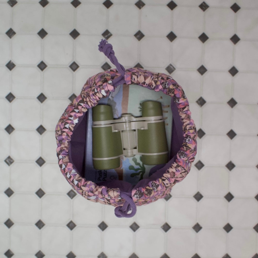 3SET QUILTED DRAWSTRING BAGS