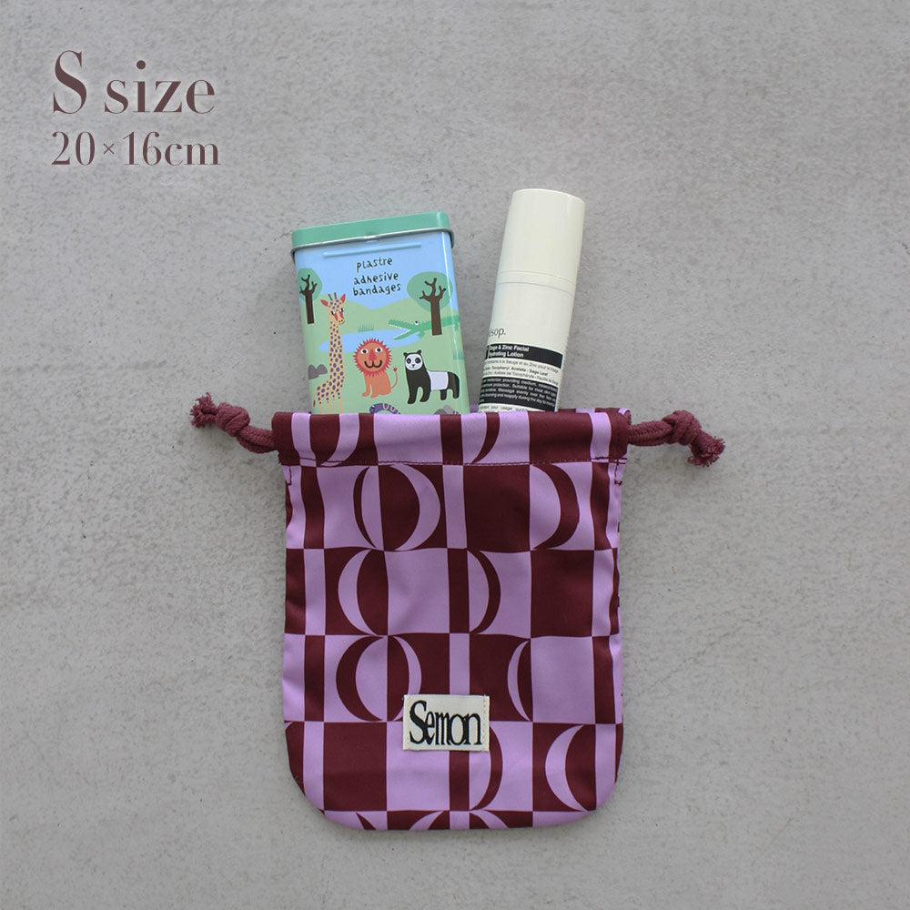 3SET PATTERN DRAWSTRING BAGS