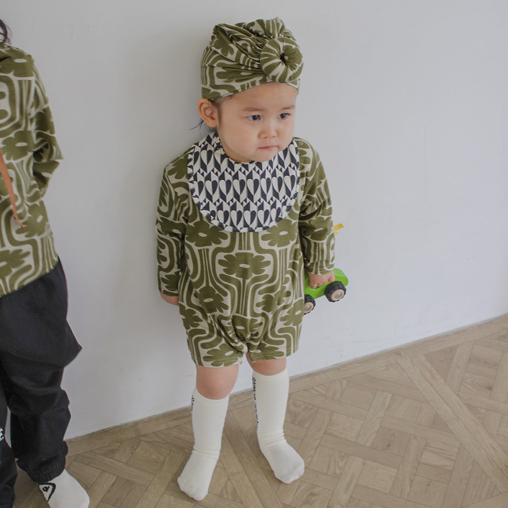 Pattern Long Sleeve Rompers