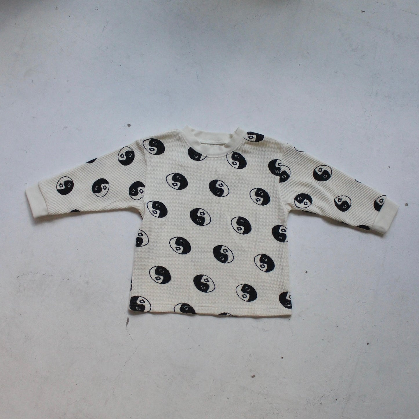 Waffle print long sleeve T-shirt