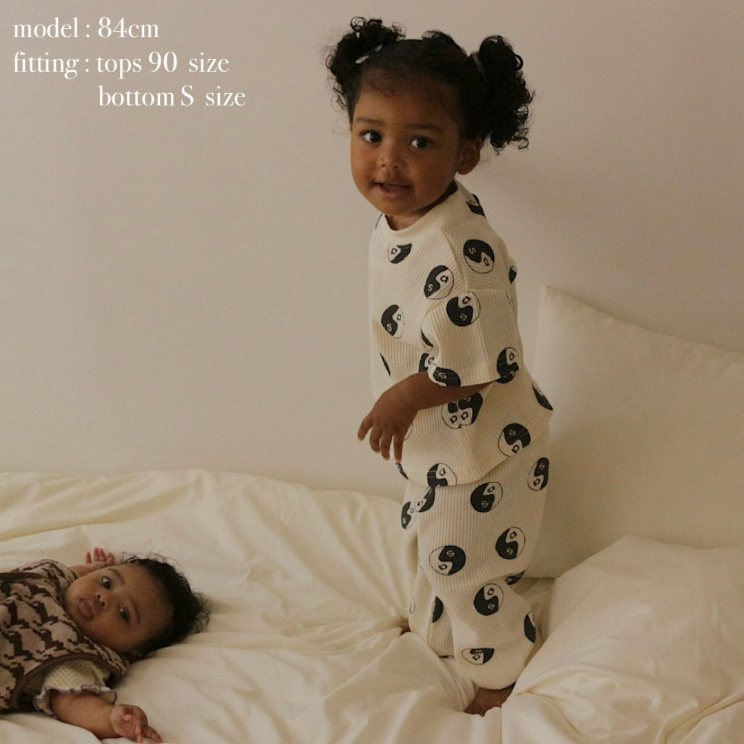 WAFFLE PRINT HALF SLEEVE TEE