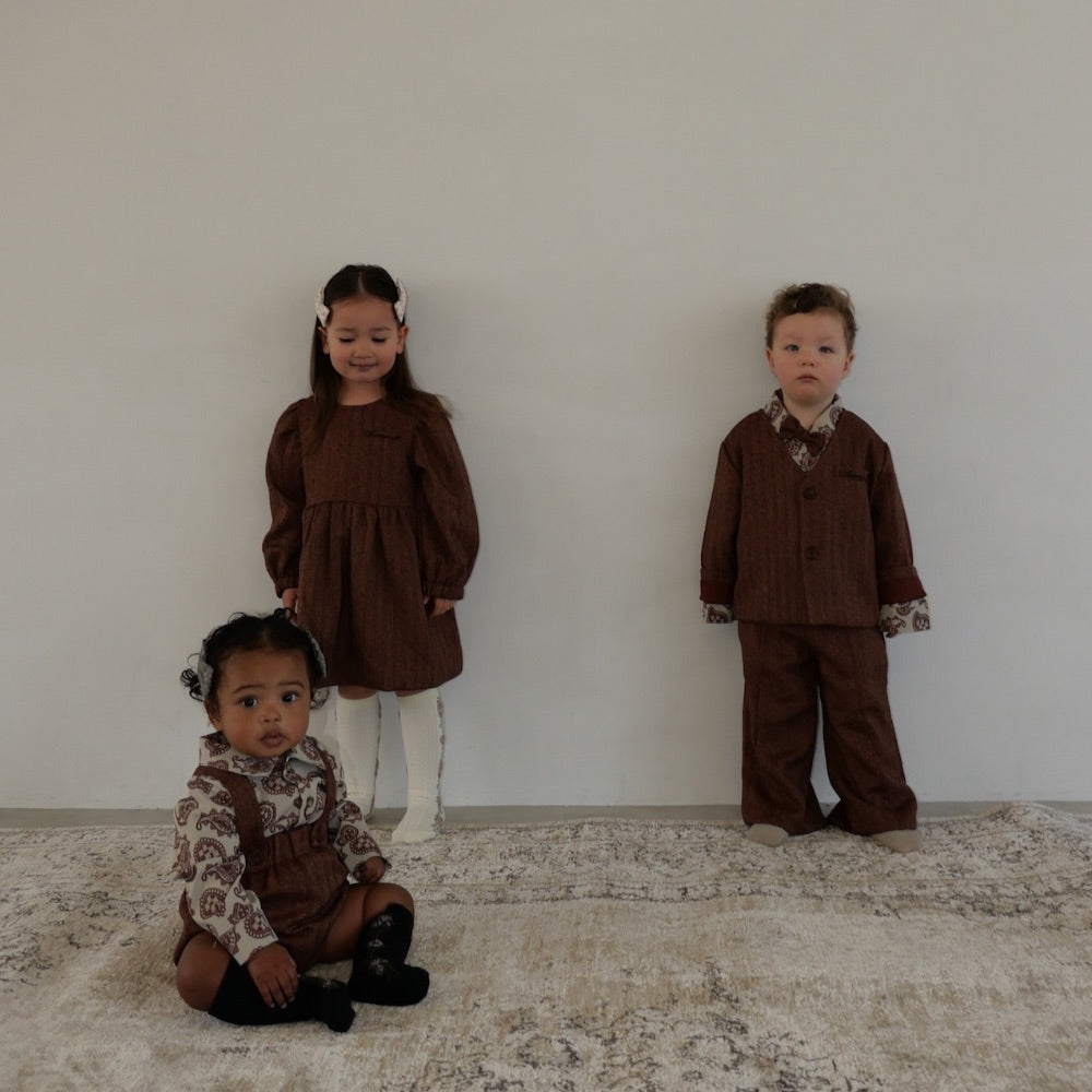 HERRINGDONE TWEED JACKET & BOW TIE SET