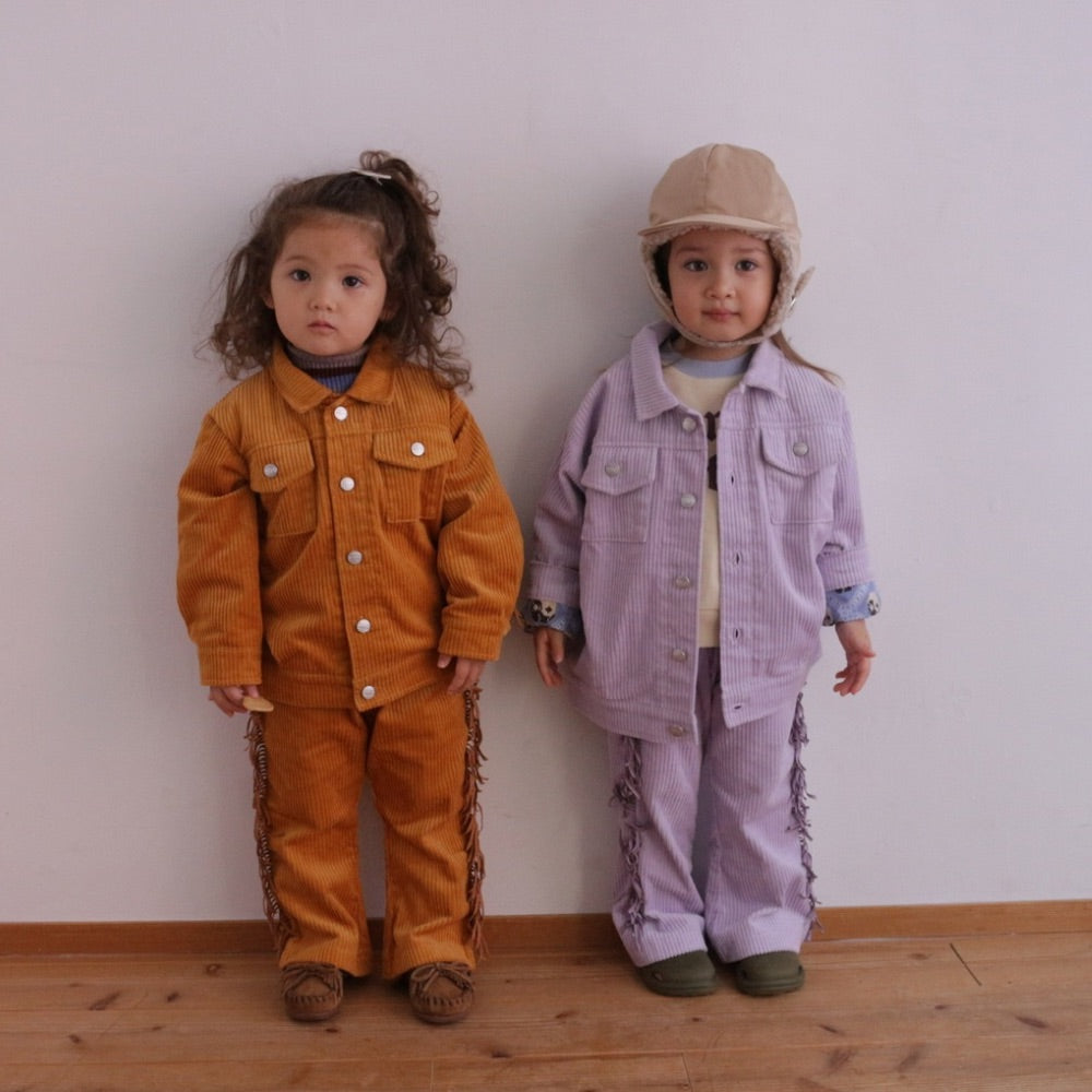 CORDUROY FRINGE JACKET