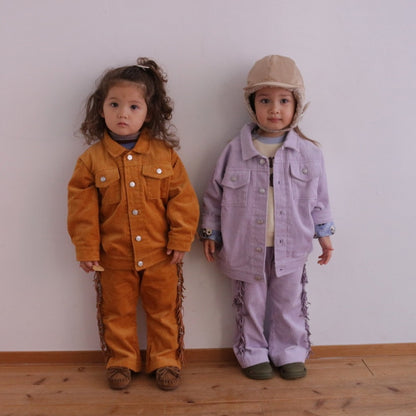 CORDUROY FRINGE JACKET