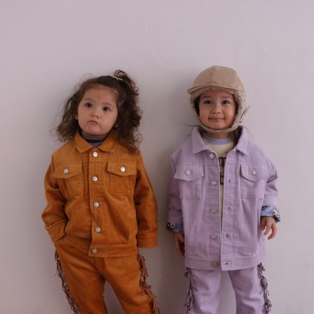 CORDUROY FRINGE JACKET