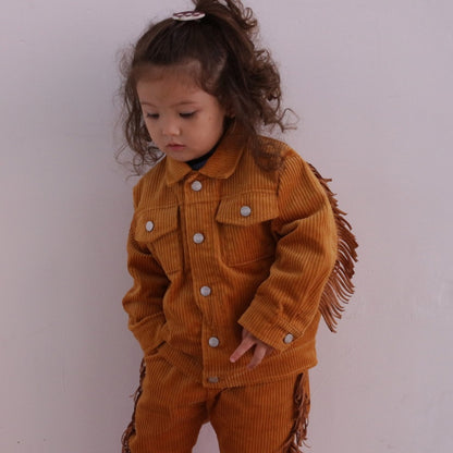 CORDUROY FRINGE JACKET