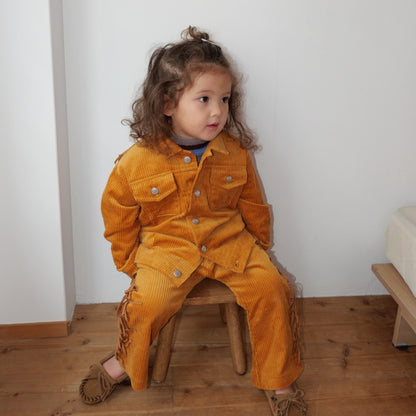 CORDUROY FRINGE JACKET
