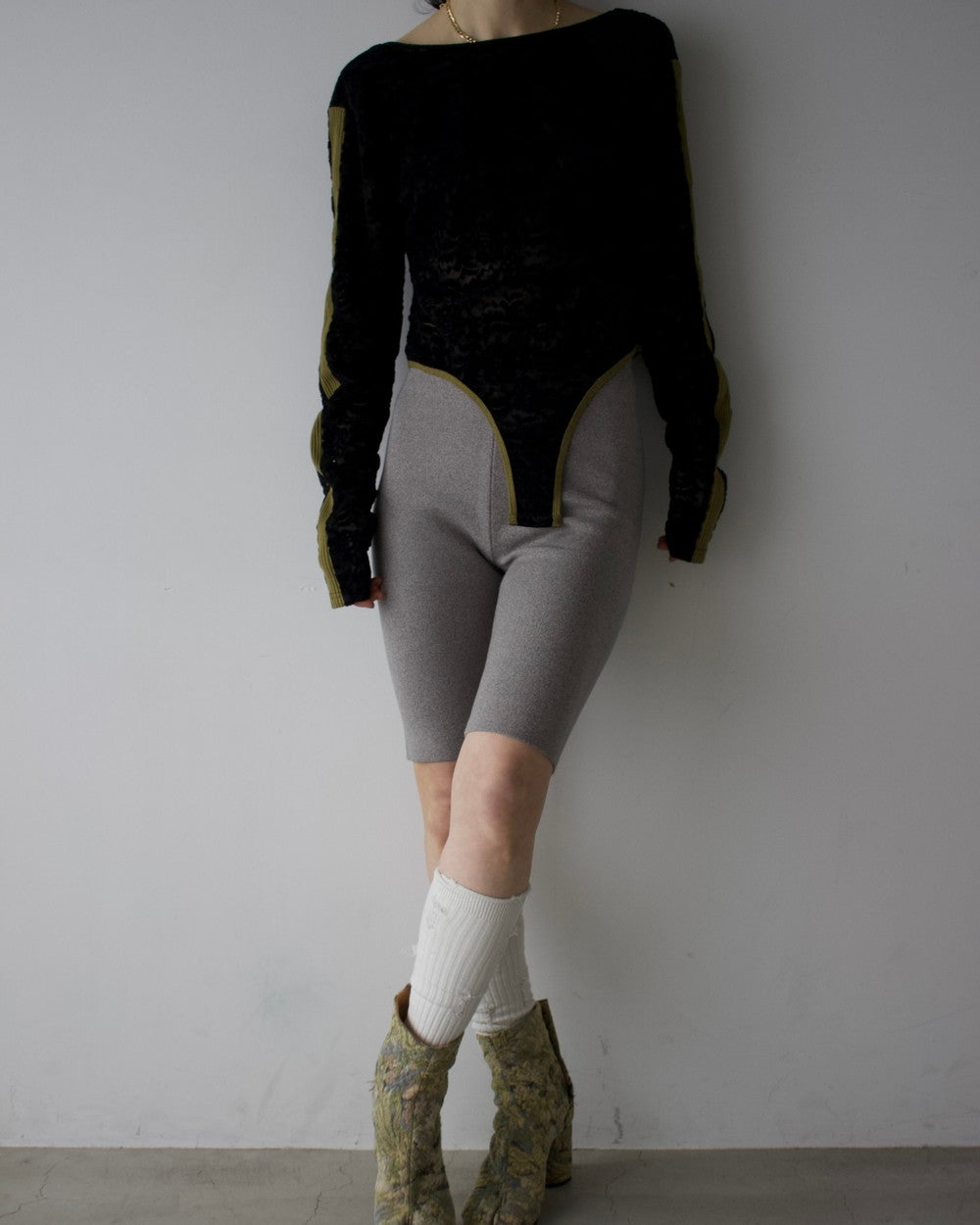 W Jacquard Biker Pants