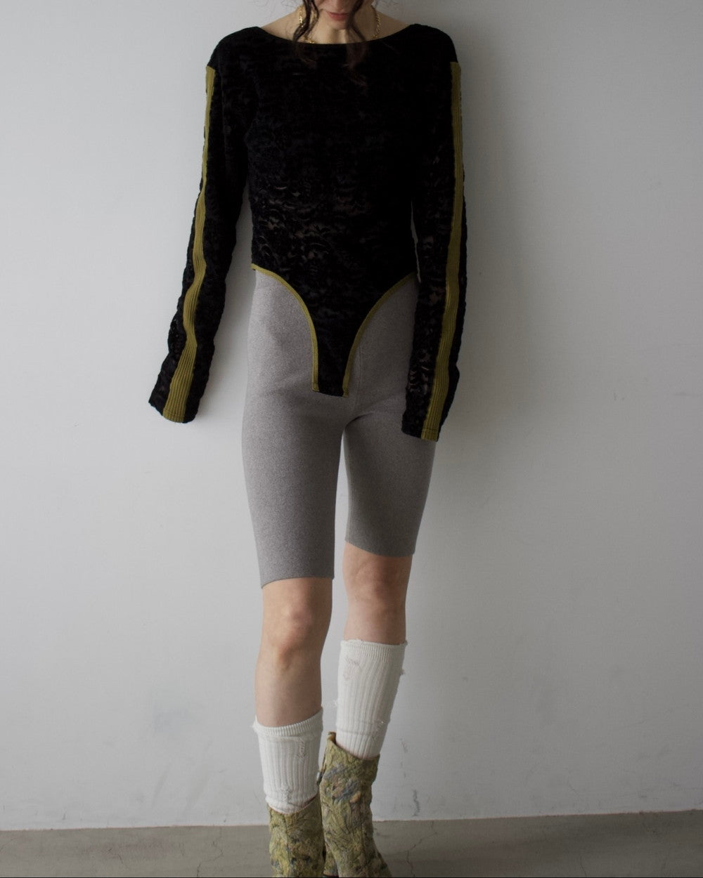 W Jacquard Biker Pants