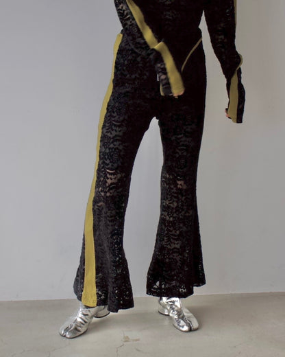Velour Lace Flare Pants