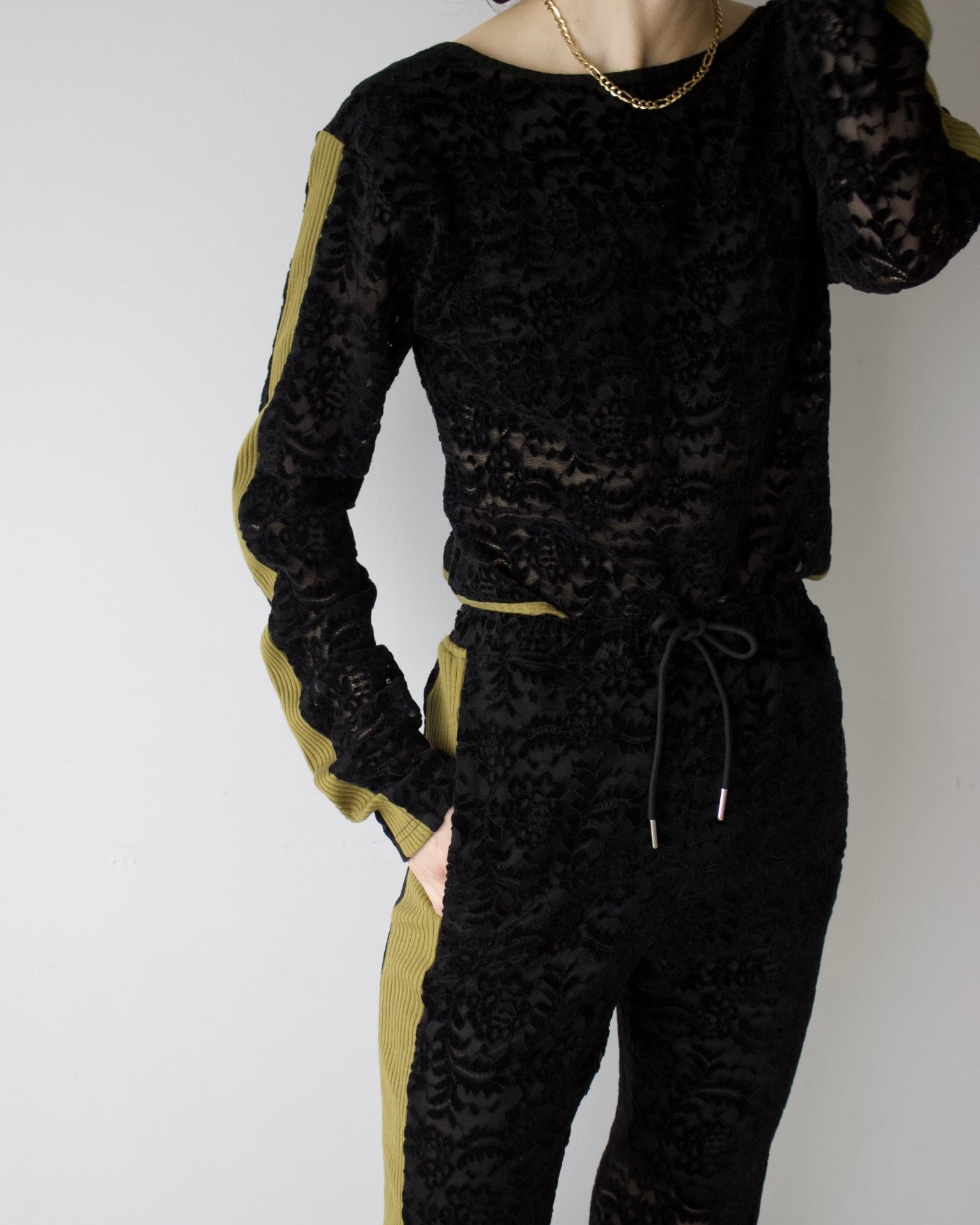 Velour Lace Flare Pants