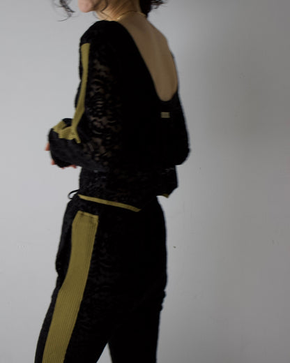 Velour Lace Flare Pants