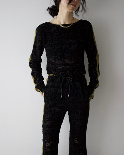 Velour Lace Flare Pants