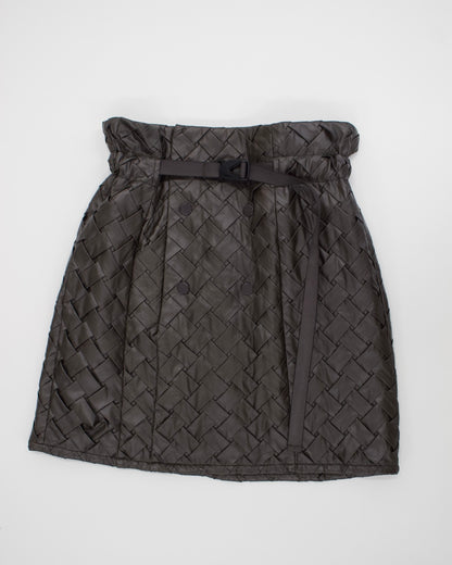 Faux Leather Intrecciato Skirt