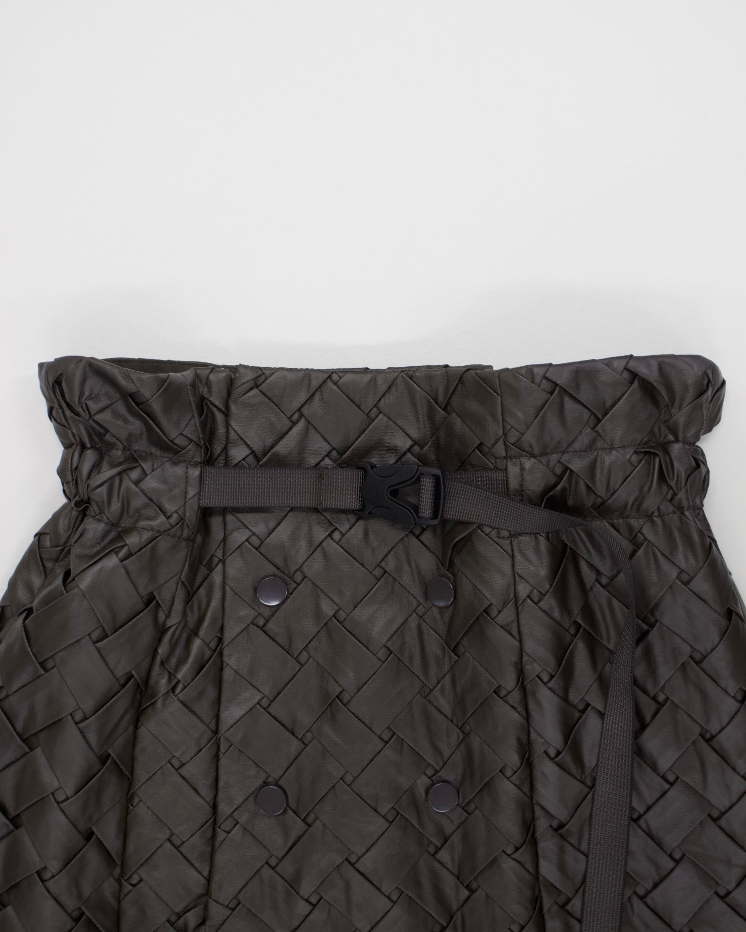 Faux Leather Intrecciato Skirt