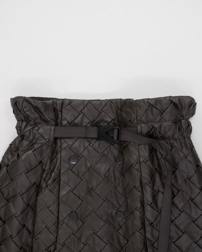 Faux Leather Intrecciato Skirt