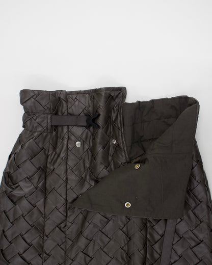 Faux Leather Intrecciato Skirt