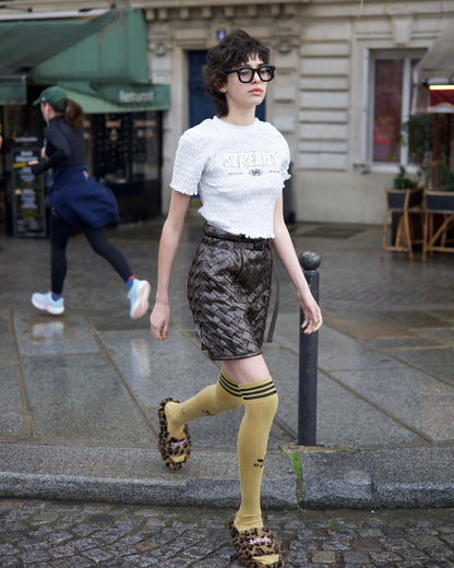 Faux Leather Intrecciato Skirt