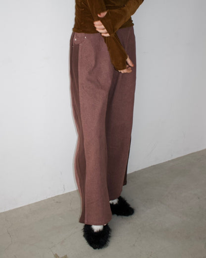 Denim Side Rib Wide Pants