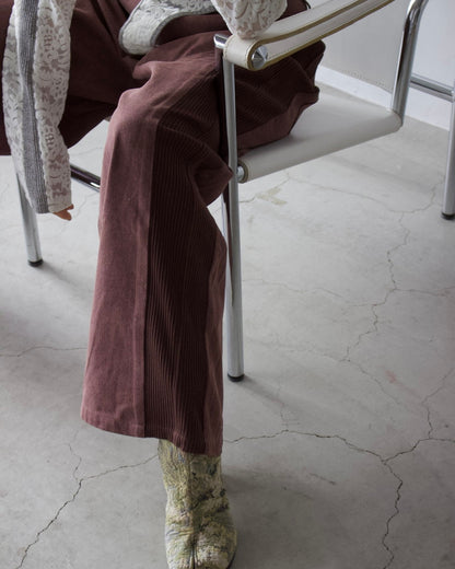 Denim Side Rib Wide Pants