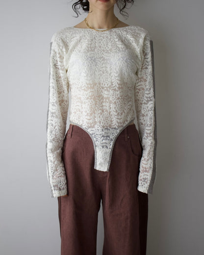 Denim Side Rib Wide Pants