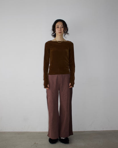 Denim Side Rib Wide Pants