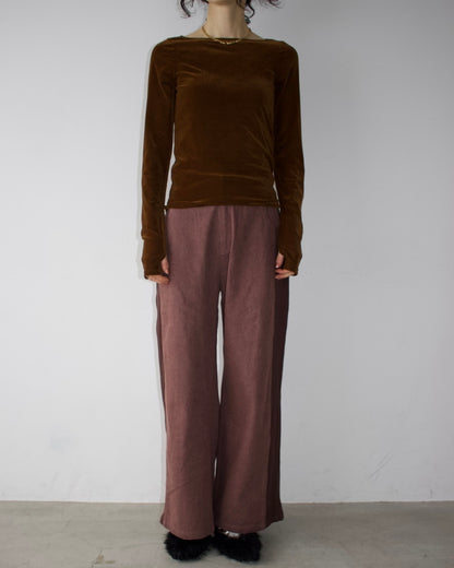 Denim Side Rib Wide Pants