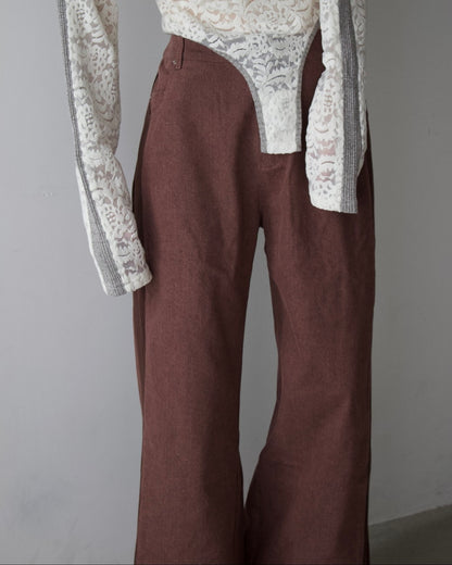 Denim Side Rib Wide Pants