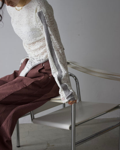 Denim Side Rib Wide Pants