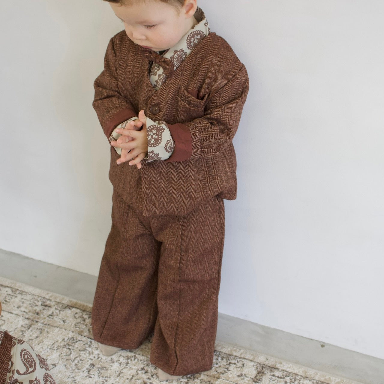 HERRINGDONE TWEED PANTS