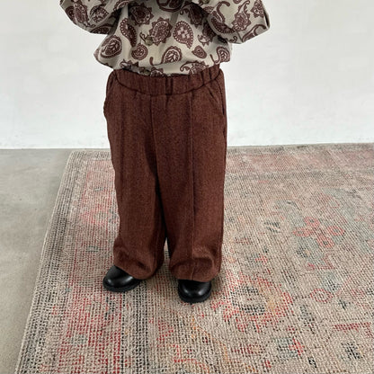 HERRINGDONE TWEED PANTS