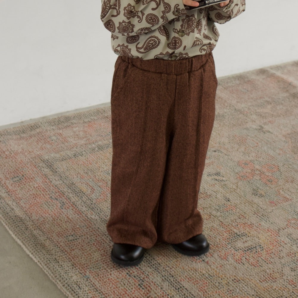 HERRINGDONE TWEED PANTS