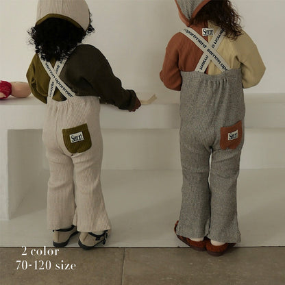 SUSPENDERS RIB FLARE PANTS