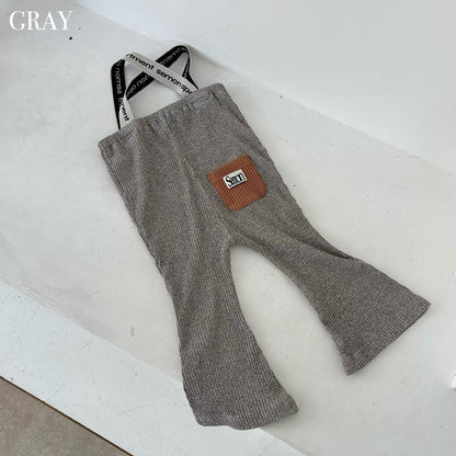SUSPENDERS RIB FLARE PANTS