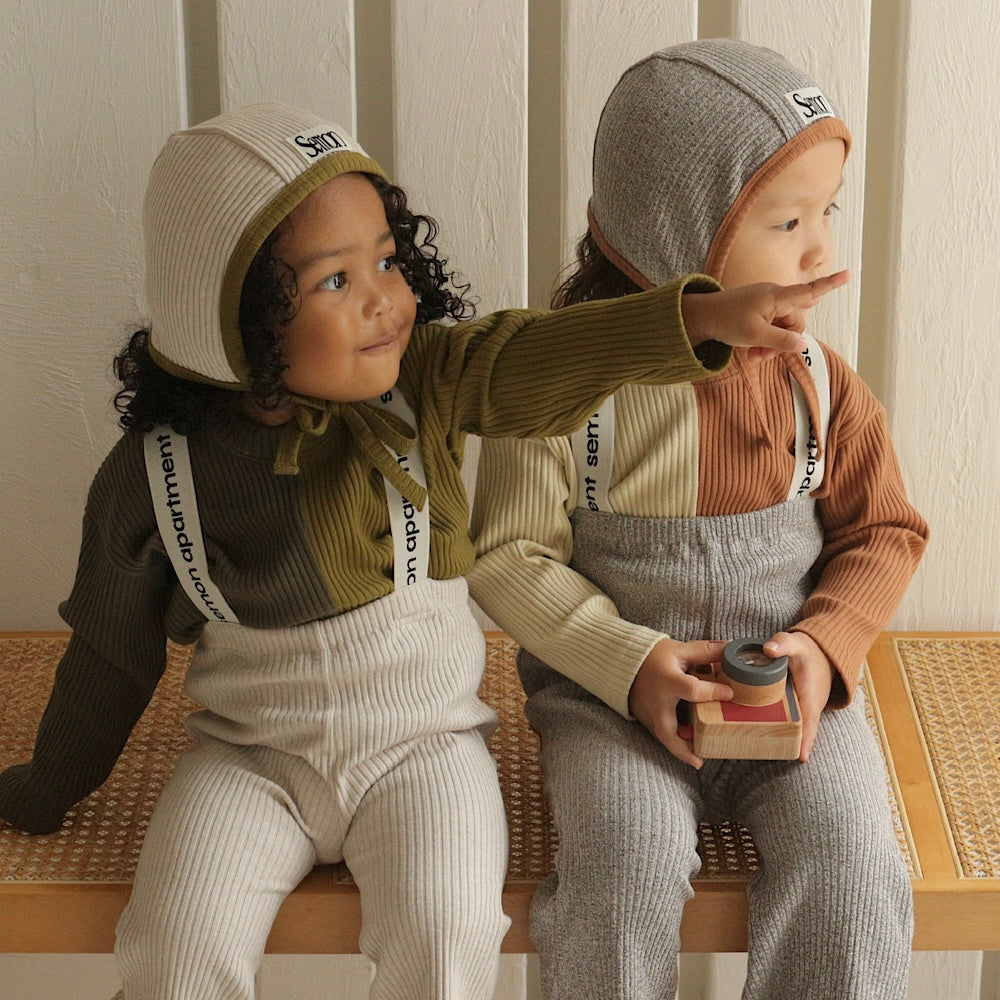 Suspenders Rib Flare Pants