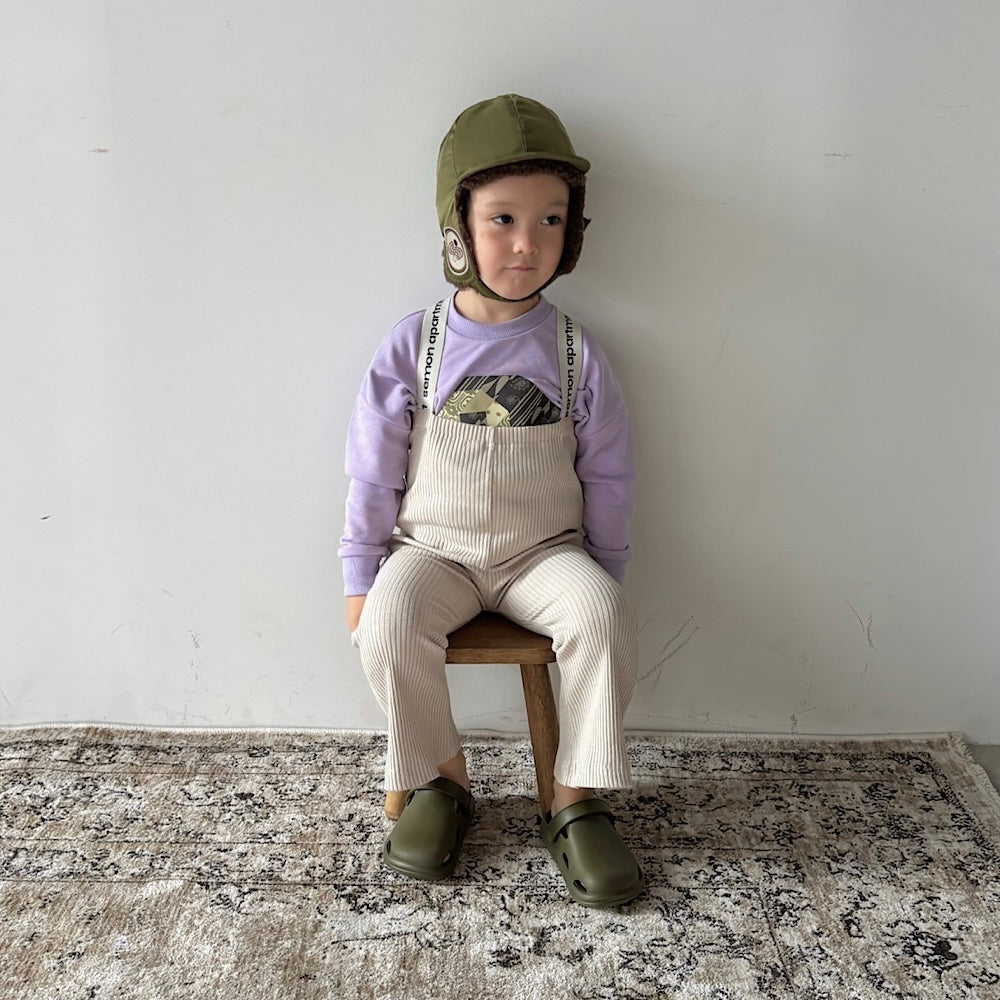 Suspenders Rib Flare Pants