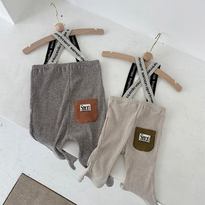 SUSPENDERS RIB FLARE PANTS