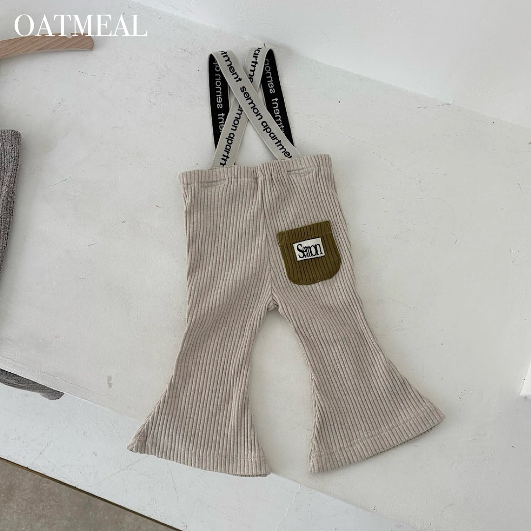 SUSPENDERS RIB FLARE PANTS
