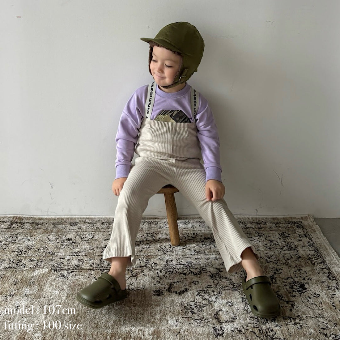 Suspenders Rib Flare Pants