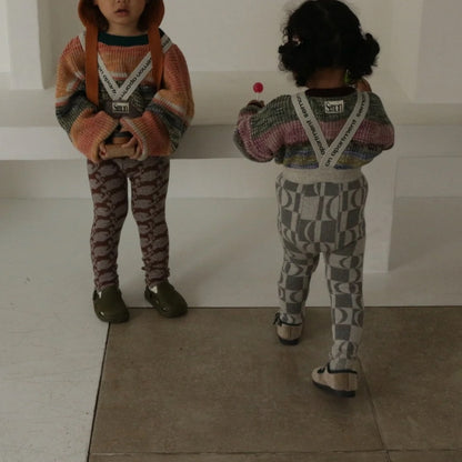 PATTERN JAGGARD SUSPENDER LEGGINS