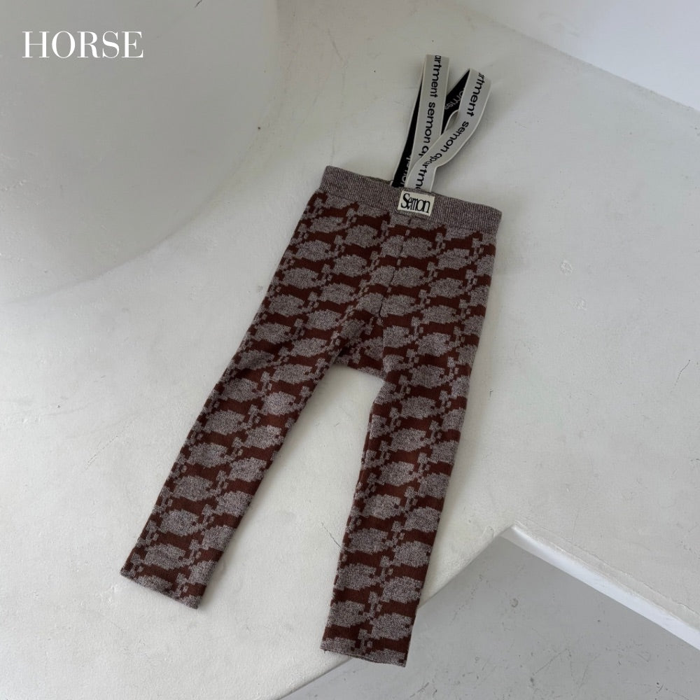PATTERN JAGGARD SUSPENDER LEGGINS