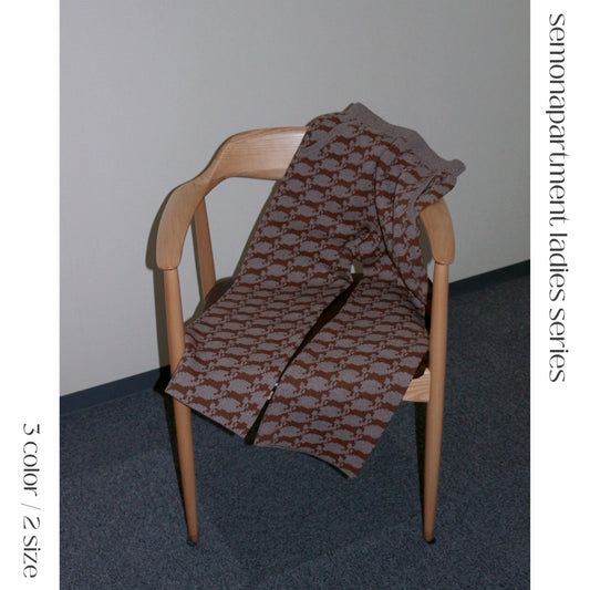【ladies series】PATTERN JAGGARD KNIT PANTS