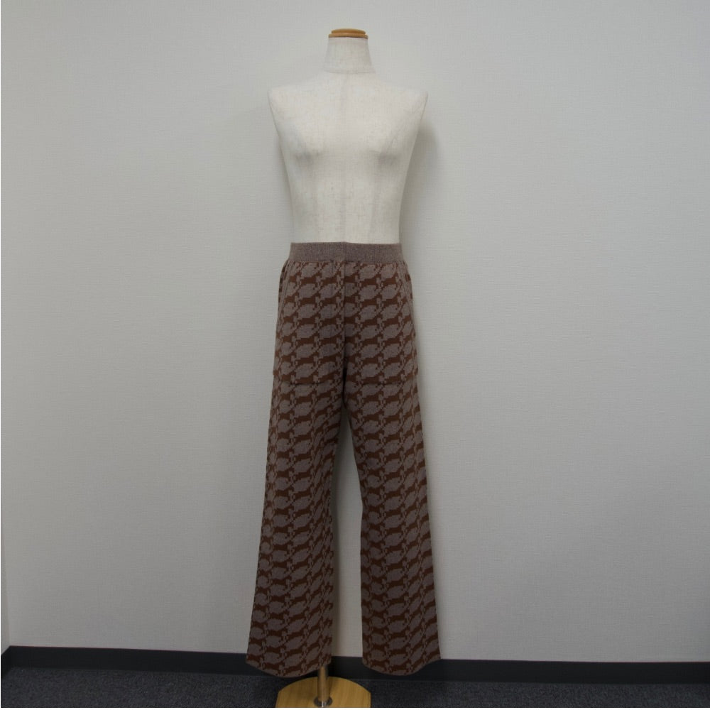 [ladies series] PATTERN JAGGARD KNIT PANTS