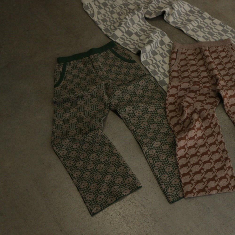 【ladies series】PATTERN JAGGARD KNIT PANTS