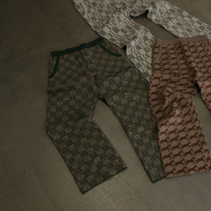 【ladies series】PATTERN JAGGARD KNIT PANTS