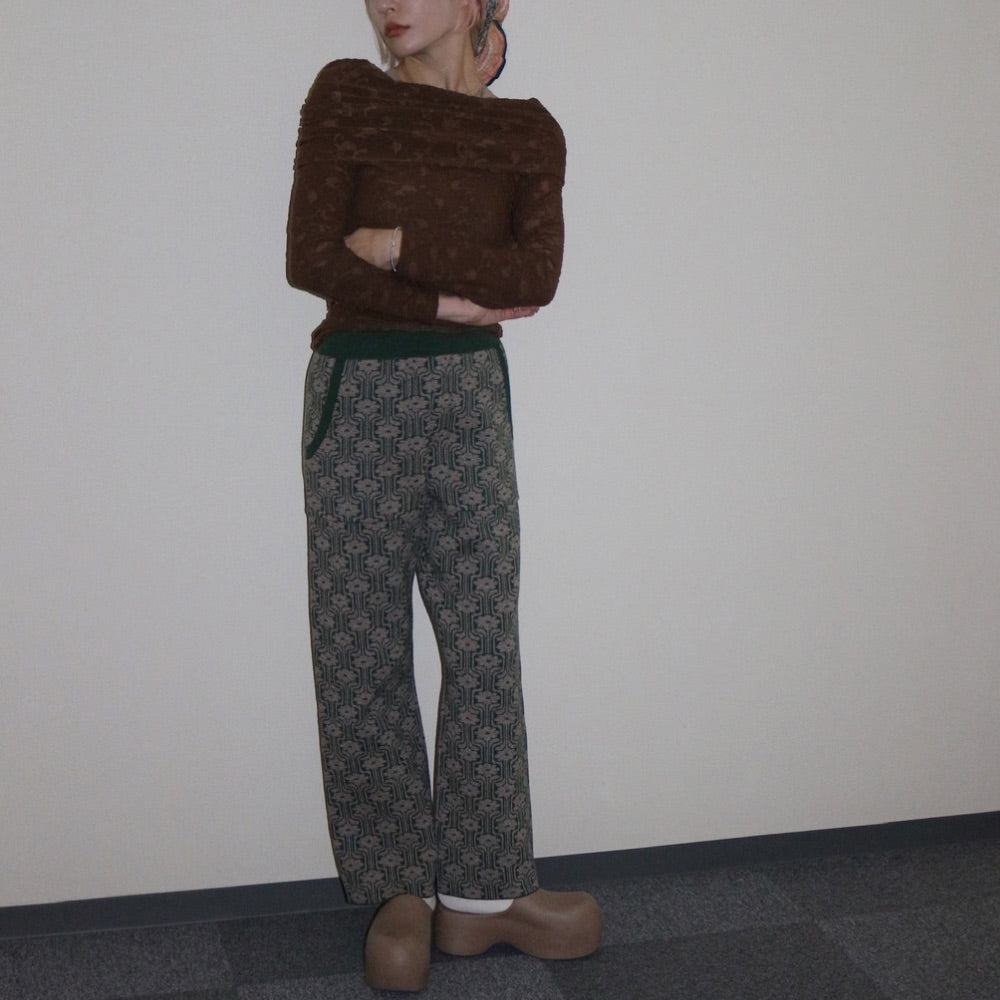 [ladies series] PATTERN JAGGARD KNIT PANTS