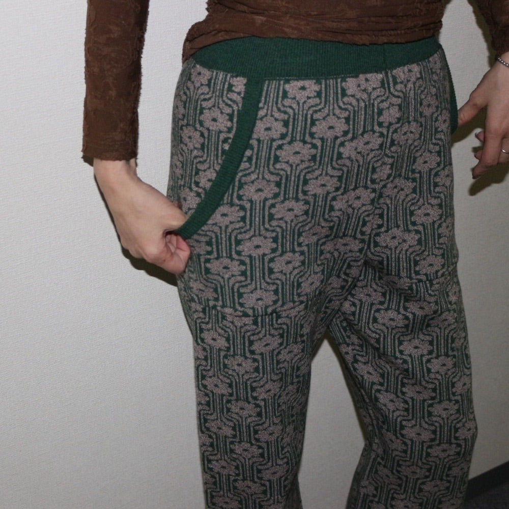 【ladies series】PATTERN JAGGARD KNIT PANTS