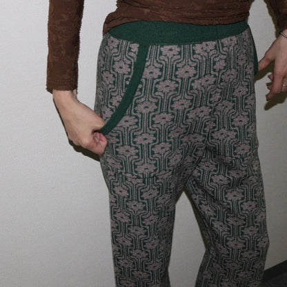 【ladies series】PATTERN JAGGARD KNIT PANTS