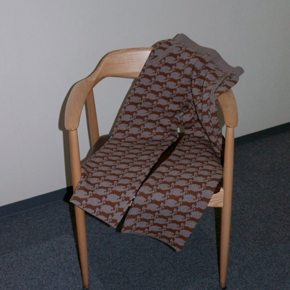 【ladies series】PATTERN JAGGARD KNIT PANTS