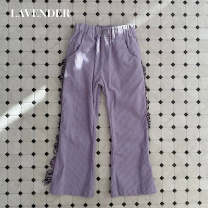 CORDUROY FRINGE FLARE PANTS